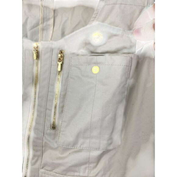 14 Tory Burch Womens Jason Utility Vest With Gold Zipper & Snap Safari EUC - Picture 7 of 8